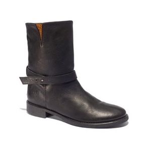 Madewell 1937 The Biker Boot Black Leather Moto boots